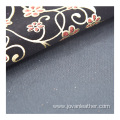High qulity glitter pu leather flocking foiled leather
